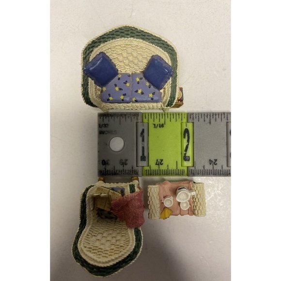 Avon Collectibles Victorian Memories Miniature Doll Furniture Wicker Porch 3pc - Picture 8 of 11